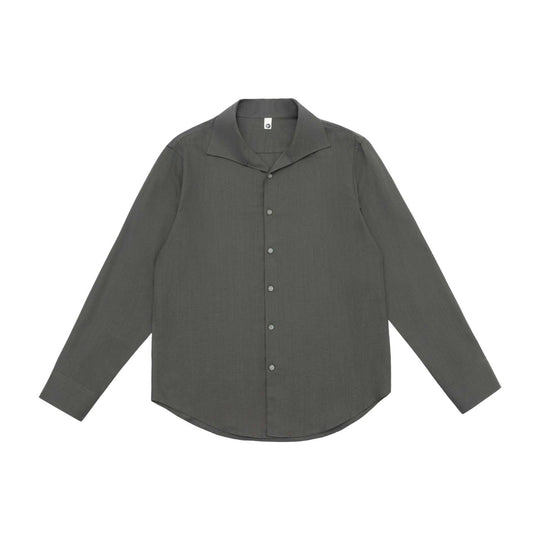 Herren Lockeres Hemd mit Cuban-Kragen und gerundetem Saum Shop Nory