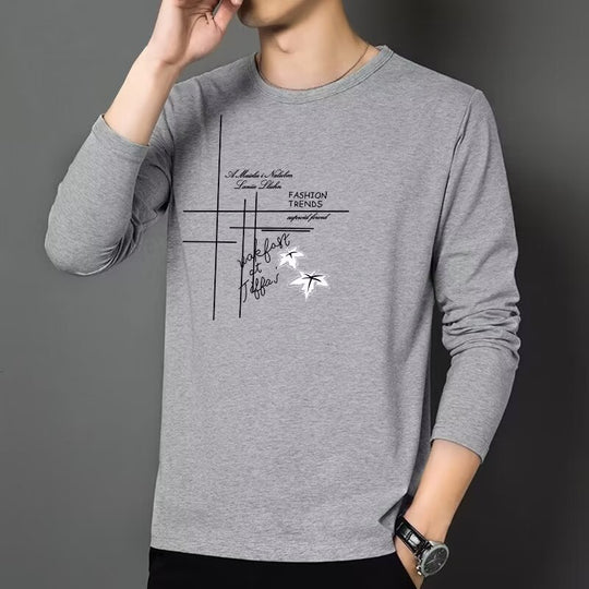 Herren Modisches Langarmshirt mit kreativem Druck Shop Nory