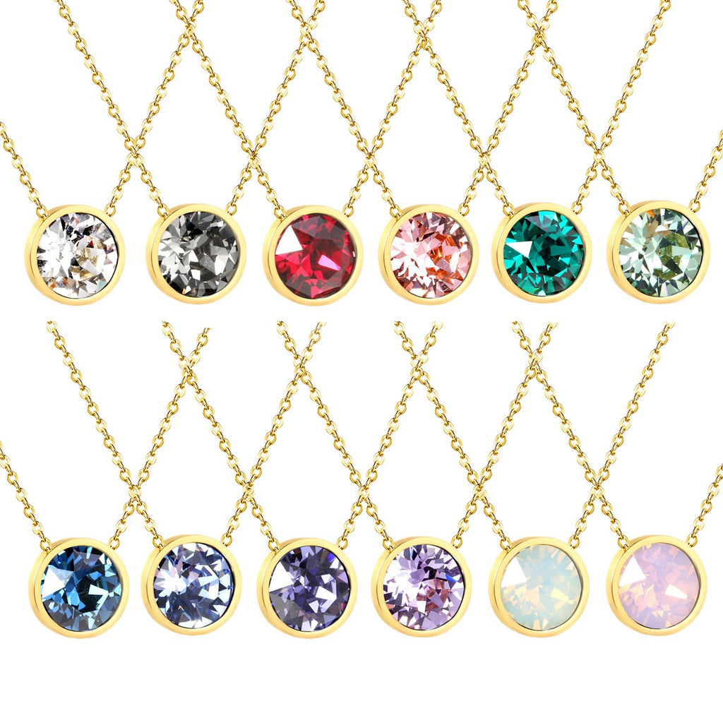 Damen Halskette mit funkelndem Kristallanhänger und eleganter Gliederkette Shop Nory