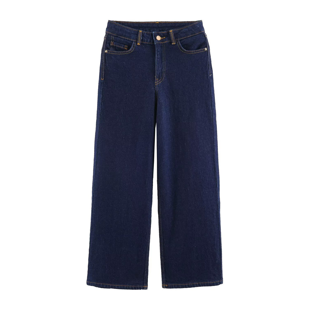Damen Weite High-Waist Denimhose mit breitem Bein und Five-Pocket-Details Shop Nory