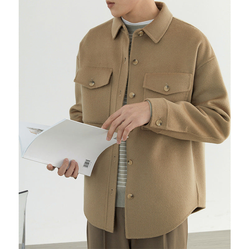 Herren Weiche Wollmix-Hemdjacke im Boxy-Schnitt Shop Nory