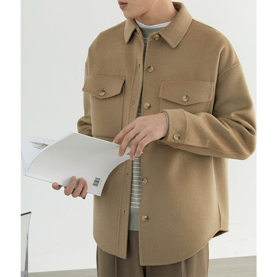 Herren Weiche Wollmix-Hemdjacke im Boxy-Schnitt Shop Nory
