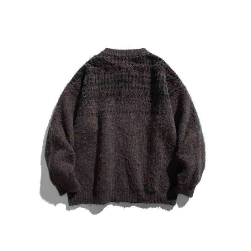 Damen Grobgestrickte Oversize-Cardigan mit Mohair-Optik und Rundhalsausschnitt Shop Nory