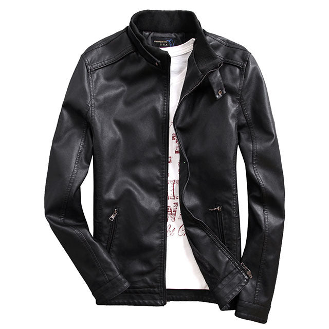 Herren Kunstlederblouson mit wärmender Teddyfleece-Innenlage und Stehkragen Shop Nory