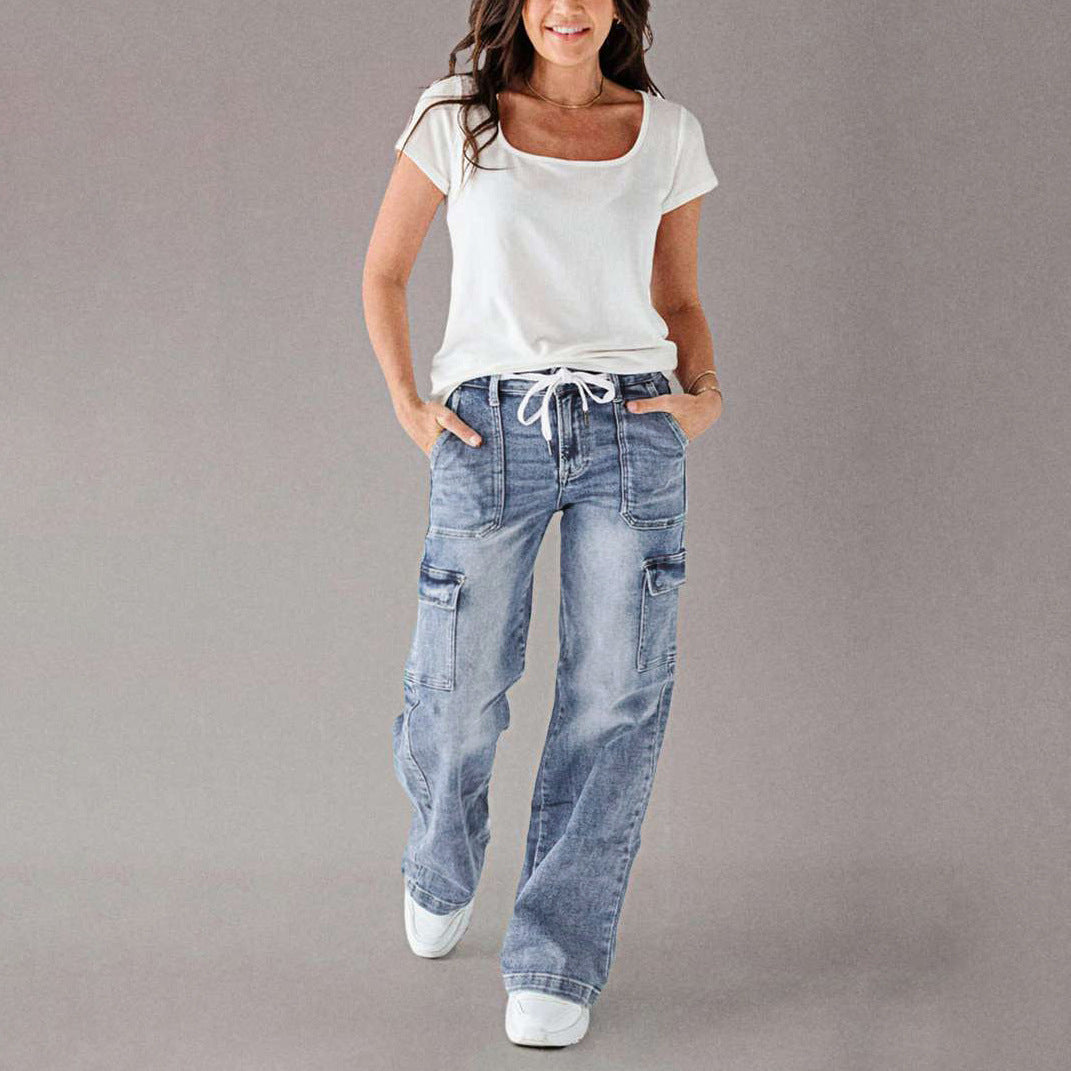 Damen Cargo-Jeans mit lässigem Schnitt und praktischen Taschen