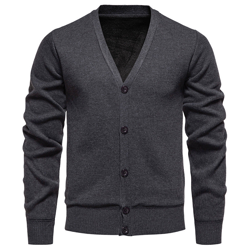 Herren Feinstrick-Cardigan mit V-Ausschnitt, schmaler Silhouette und Rippabschlüssen Shop Nory