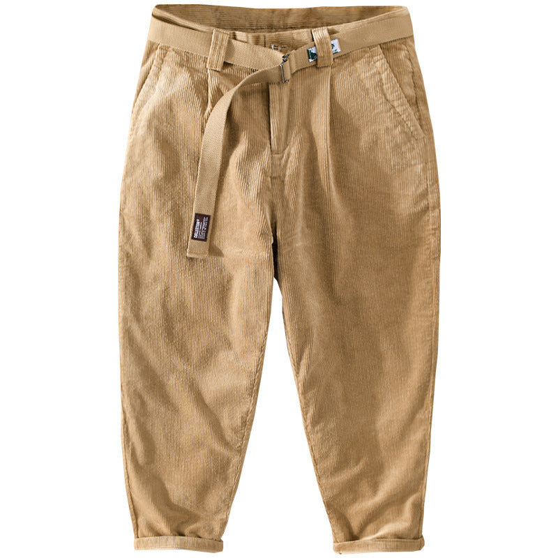Herren Cordhose im Relaxed-Fit mit konischer Passform und Canvas-Gürtel Shop Nory