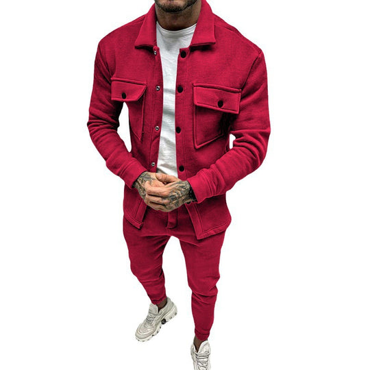 Herren nan Utility-Loungeset mit Hemdjacke, aufgesetzten Klappentaschen und schmal zulaufender Jogginghose Shop Nory