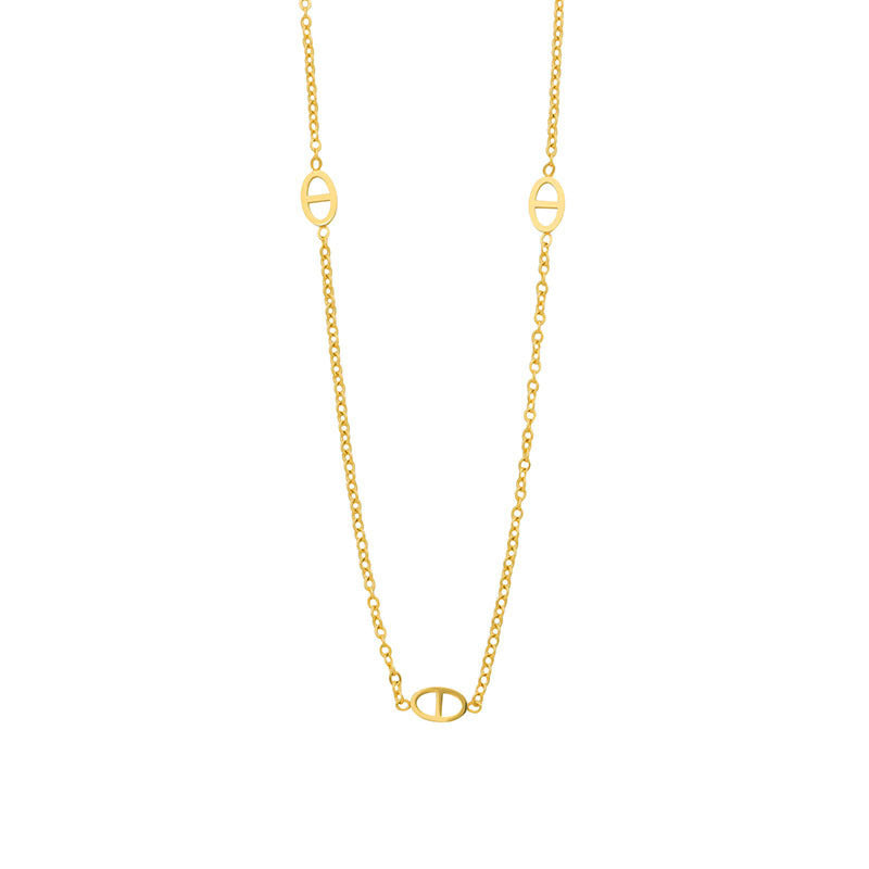 Damen Halskette mit filigranem ovalem Design und modernen Elementen Shop Nory
