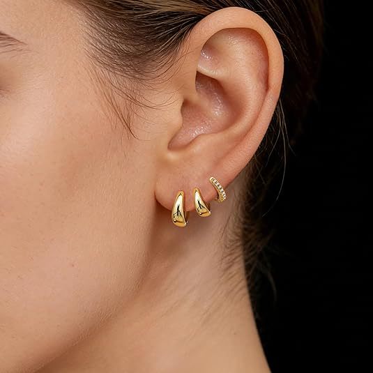 Damen Creolen-Set mit funkelnden Zirkonia und modernem Design Shop Nory