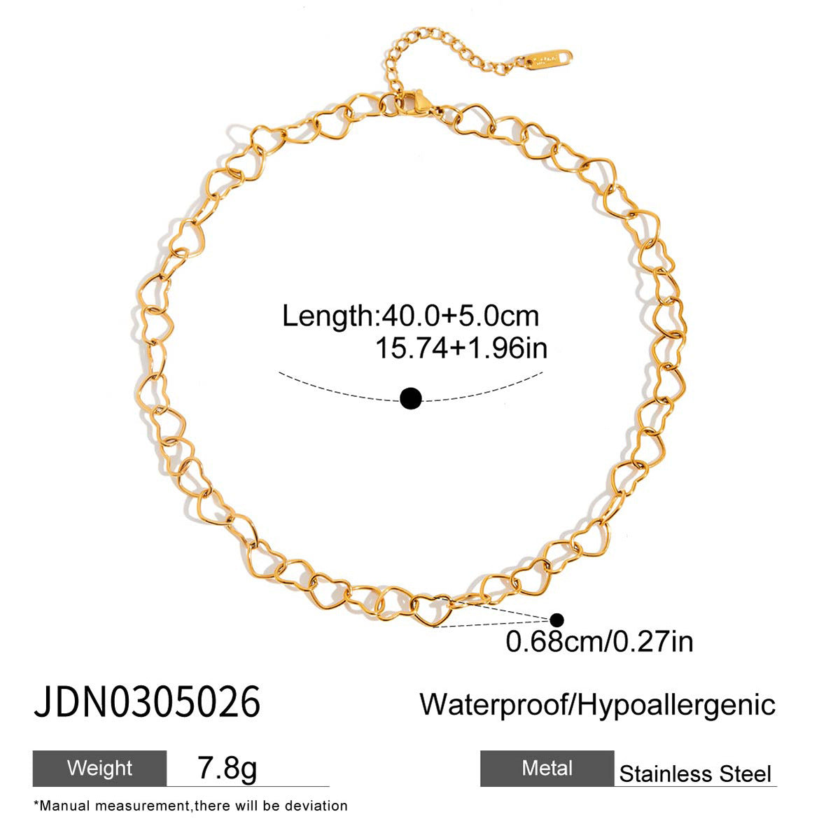 Damen Halskette mit elegantem Kettendesign aus hypoallergenem Edelstahl Shop Nory