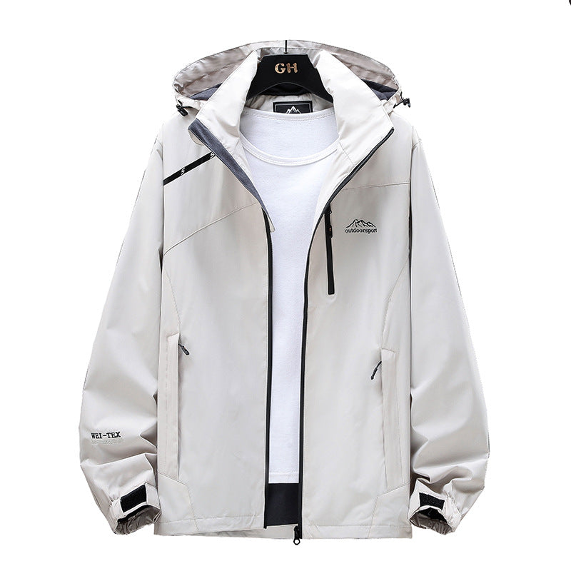 Damen Leichte Wasserabweisende Outdoorjacke mit Kapuze, Brustreißverschluss und verstellbaren Bündchen Shop Nory