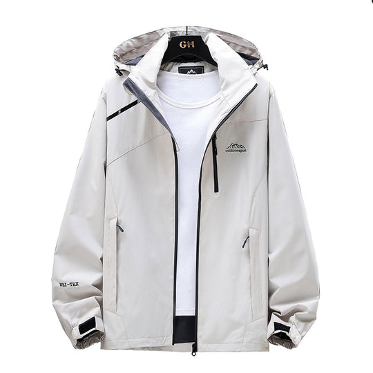 Damen Leichte Wasserabweisende Outdoorjacke mit Kapuze, Brustreißverschluss und verstellbaren Bündchen Shop Nory