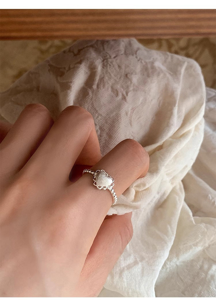Damen Offener Ring mit floralen Motiven aus hochwertigem Edelstahl Shop Nory