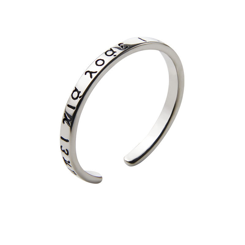 Damen Offener Schriftzug-Ring aus hochwertigem Edelstahl Shop Nory