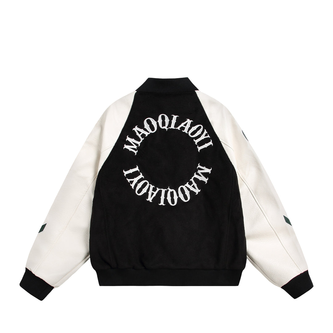 Unisex Varsity-Bomberjacke im Materialmix mit Stick- und Applikationsdetails Shop Nory