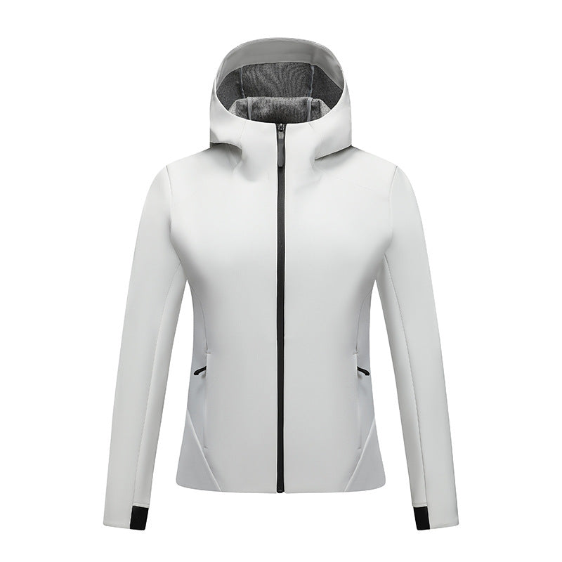 Damen Softshell-Jacke mit Kapuze, taillierte und winddichte Outdoorjacke Shop Nory