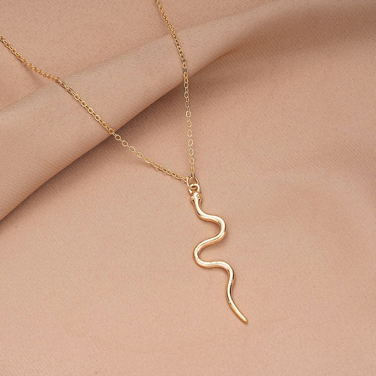 Damen Halskette mit geschwungenem Schlangendesign Shop Nory