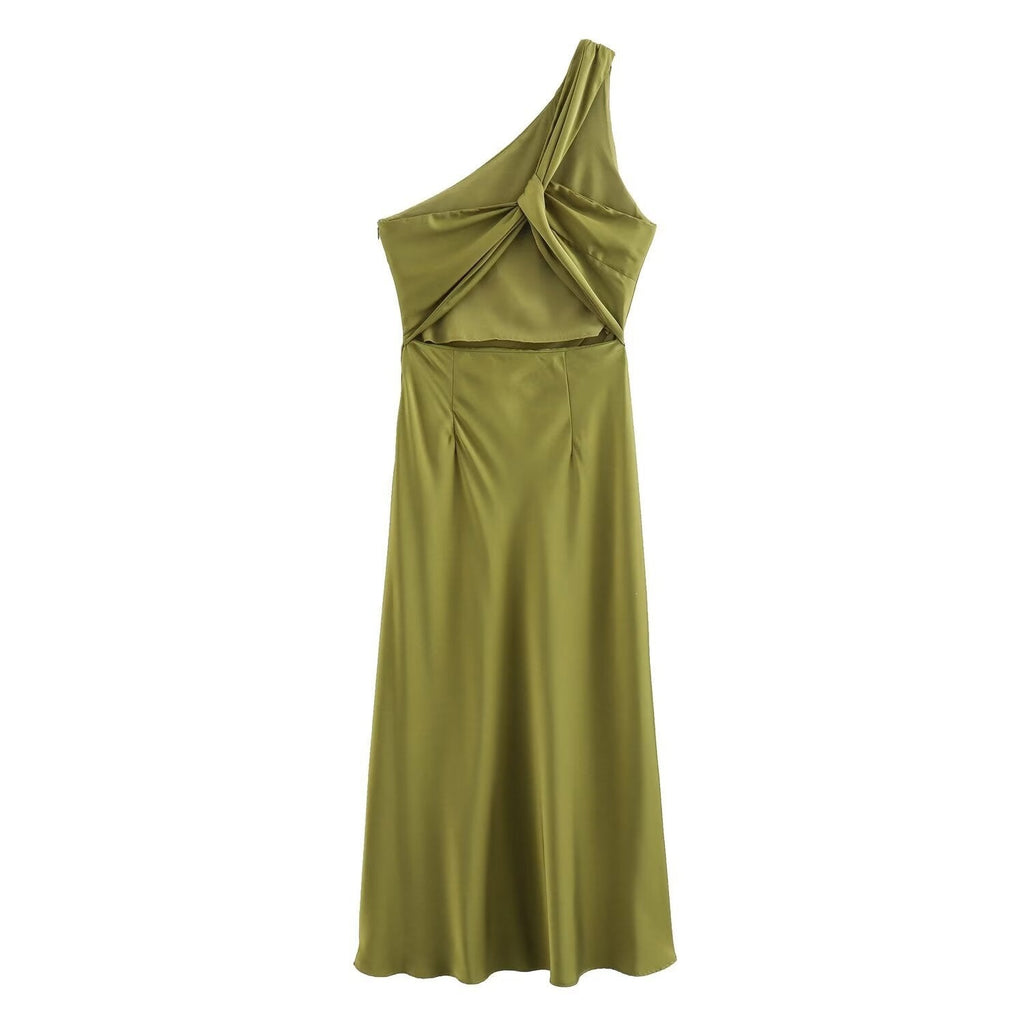 Damen Dekoratives Seidenkleid Shopnory