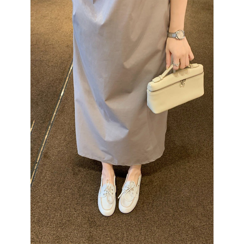 Damen Bootsschuh mit modischem Schnürdesign und hochwertiger Lederoberfläche Shopnory
