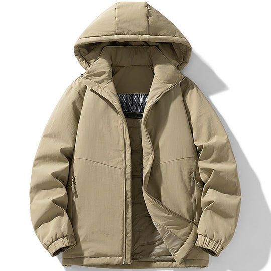 Herren Gepolsterte Thermo-Winterjacke mit Kapuze, wasserabweisender Außenhaut und Reißverschlusstaschen Shop Nory