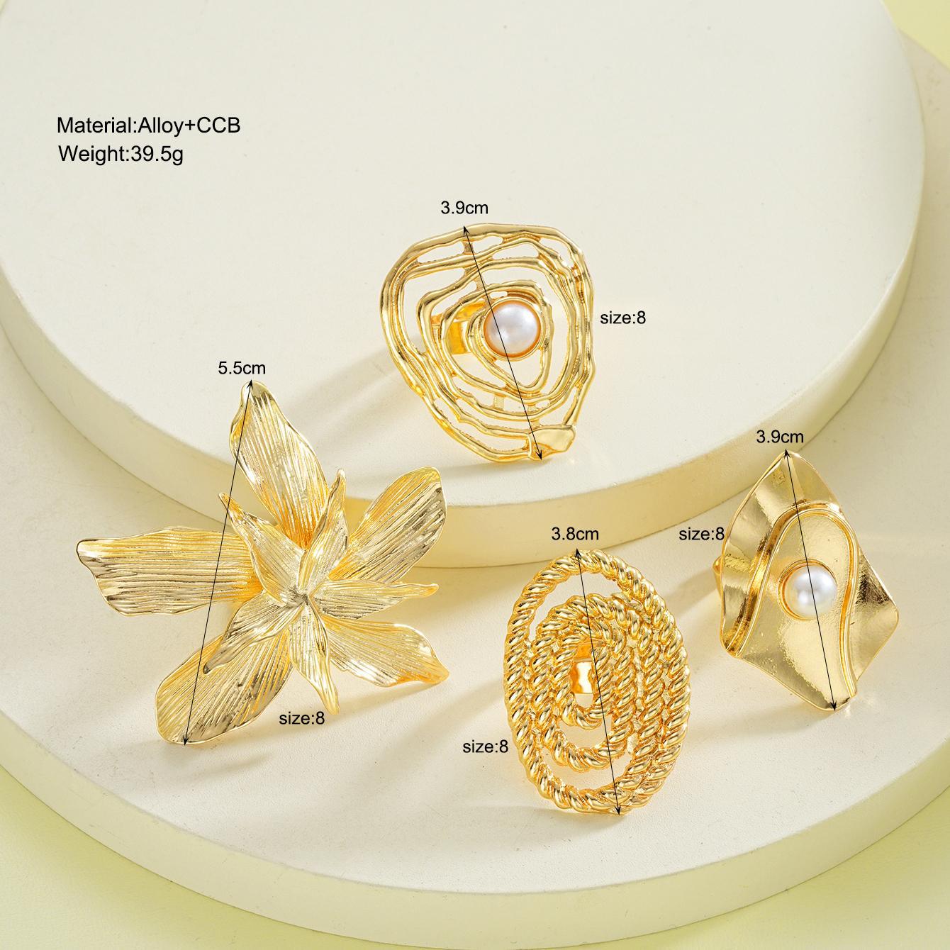 Damen Schmuckring-Set mit kunstvollen Designs und edlen Perlen Shop Nory