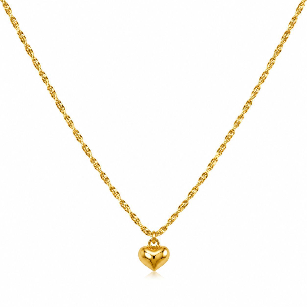 Damen Halskette mit zartem Perlen- und Herzanhänger Shop Nory