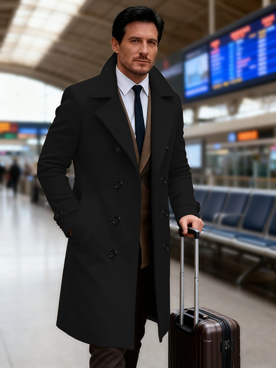 Herren eleganter Doppeltunnelmantel