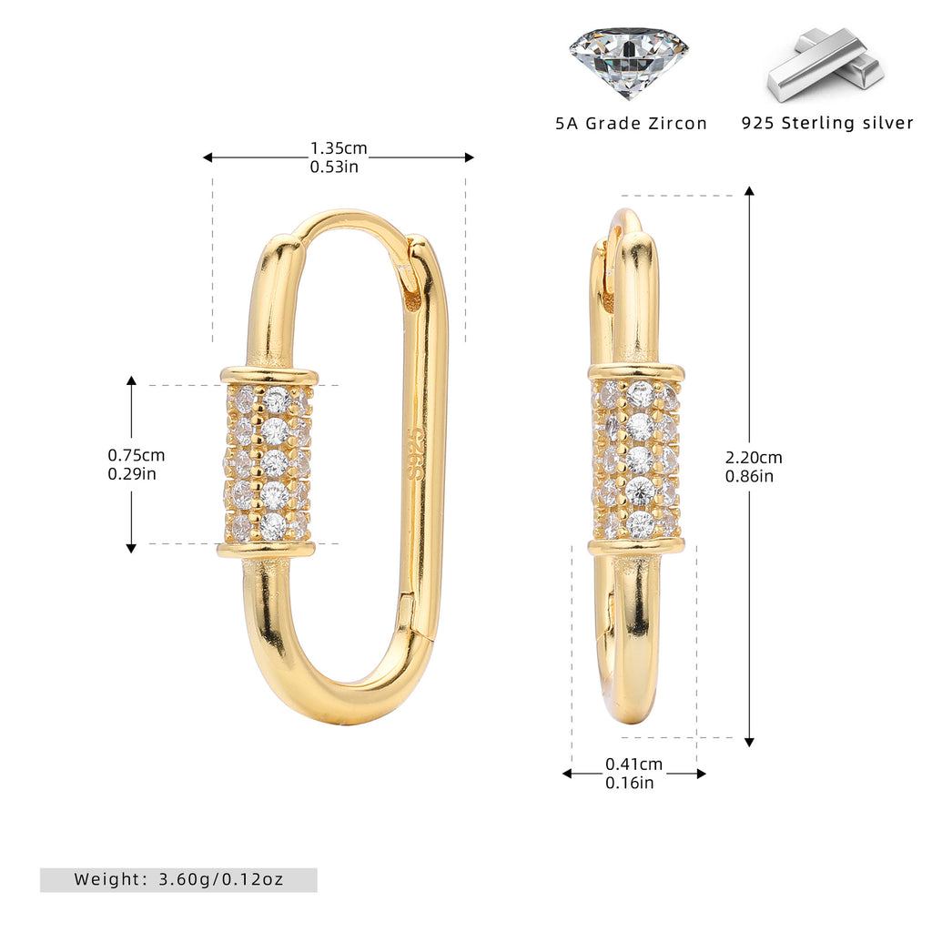 Damen Ohrhänger mit funkelnden Zirkonia und elegantem Verschluss Shop Nory