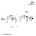 Damen Ohrstecker mit kreativem Krabben-Design aus 925 Sterling Silber Shop Nory