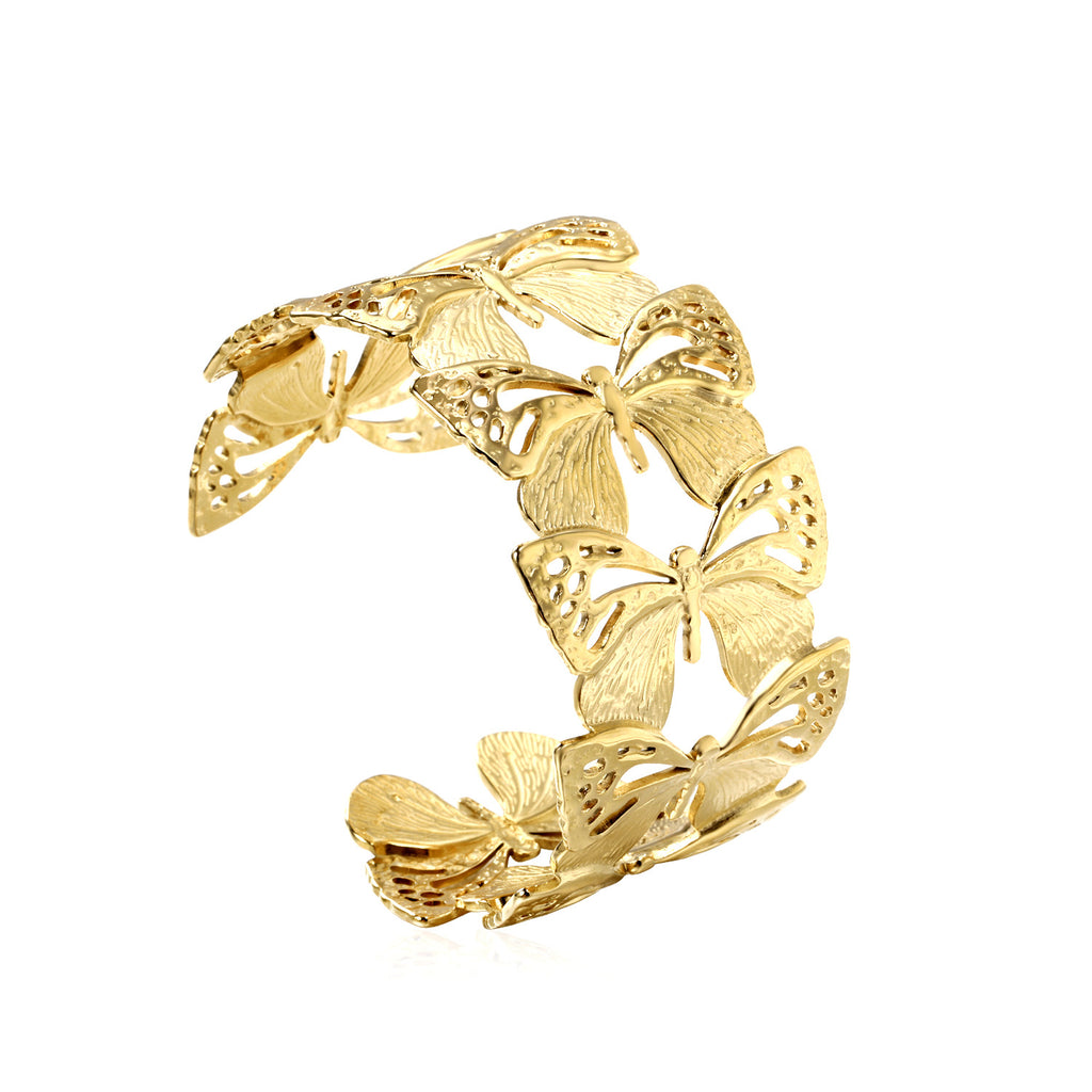 Damen Armreif mit geschwungenem Design und hochwertiger Goldbeschichtung Shop Nory