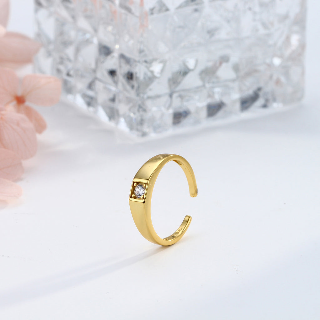 Damen Ring mit funkelndem Zirkonstein und modernem Design Shop Nory