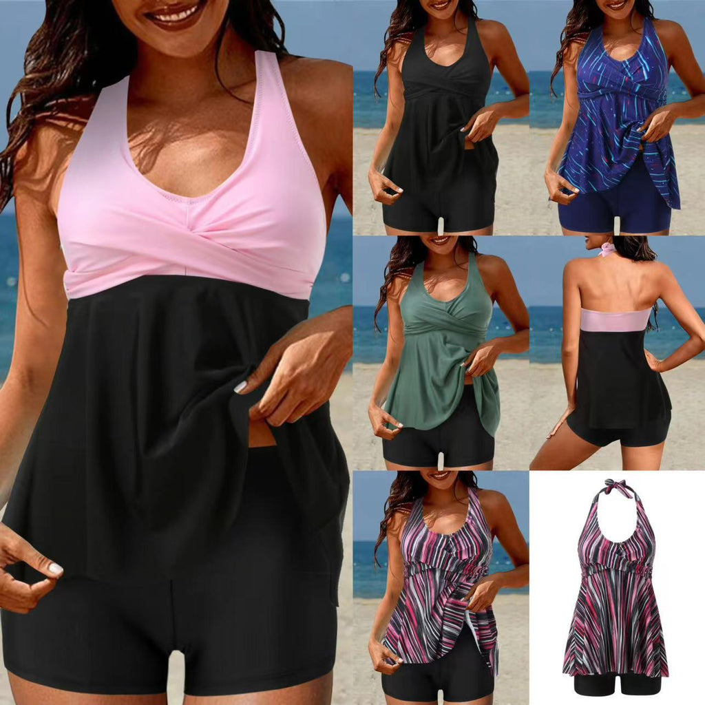 Damen Tankini-Set mit Hohe Taille und Sportlichem Flair Shopnory