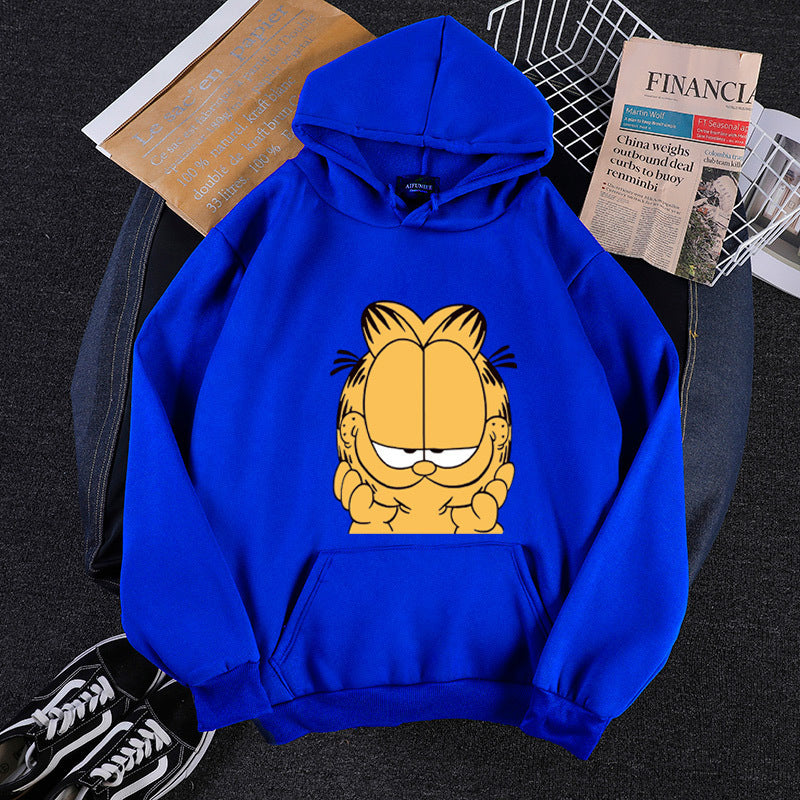 Unisex nan Kapuzensweatshirt mit großflächigem Comicgesicht-Print, weichem Fleece-Innenfutter und Kängurutasche Shop Nory