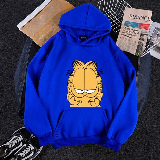 Unisex nan Kapuzensweatshirt mit großflächigem Comicgesicht-Print, weichem Fleece-Innenfutter und Kängurutasche Shop Nory