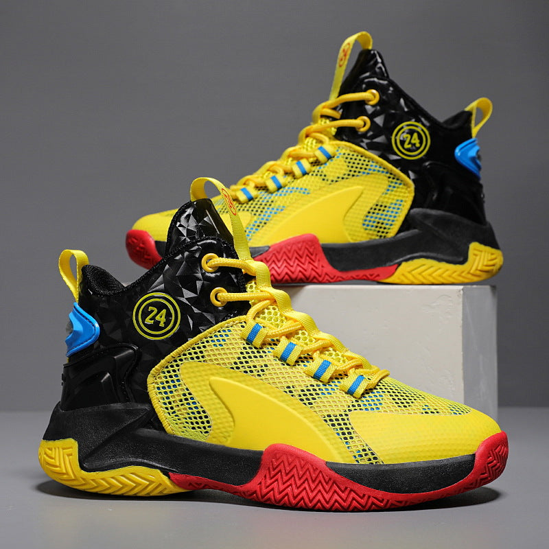 Herren Basketball-High-Top Sneaker mit geometrischem Struktur-Obermaterial und griffiger Herringbone-Sohle Shopy Nory