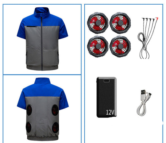 Unisex nan Niederspannungs Lüfter-Set für Kühljacken mit drei kompakten Ventilatoren und Y-Anschluss Shopnory