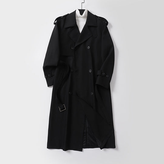 Damen klassischer Doppelreihiger Trenchcoat mit Taillengürtel und Schalkragen Shop Nory