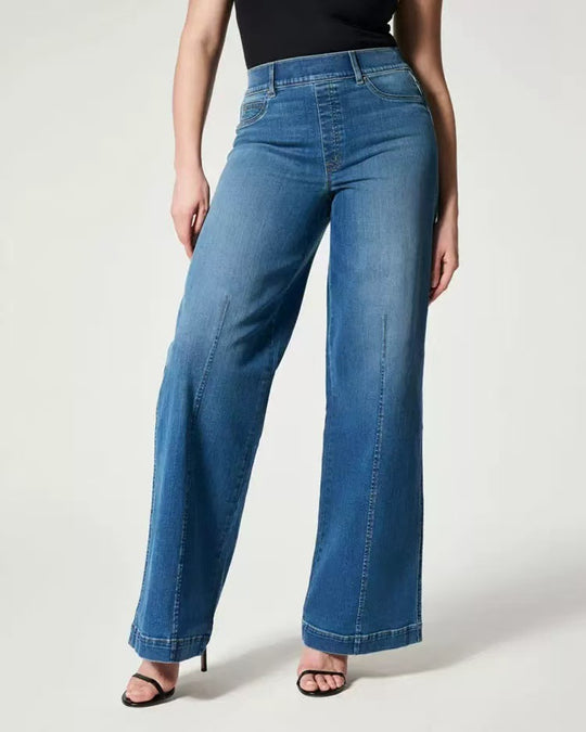 Damen Hochtaillierte Weitgeschnittene Jeanshose mit geradem Bein Shop Nory