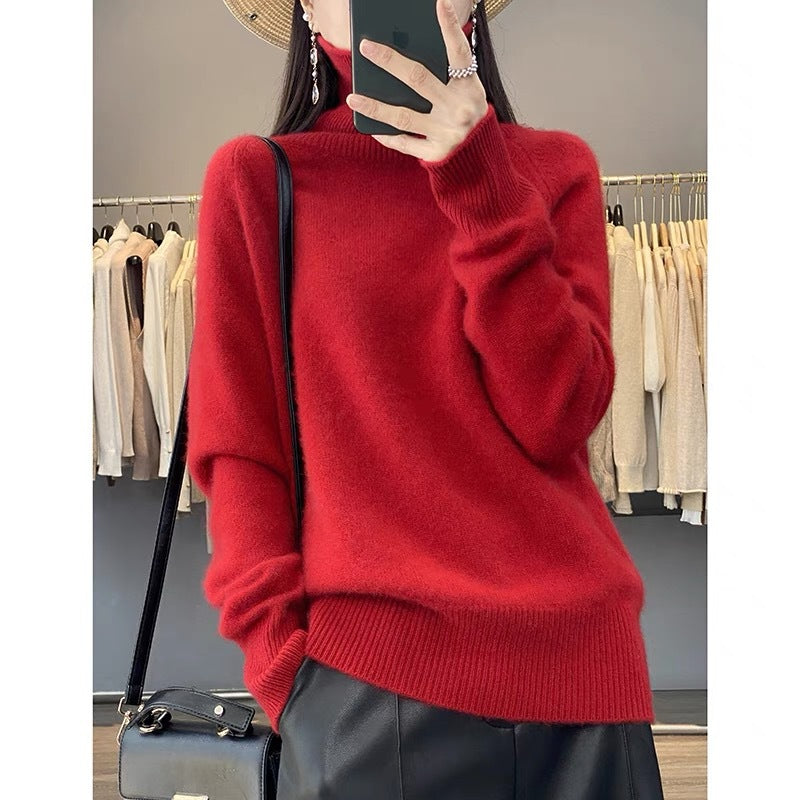 Damen Oversize Feinstrickpullover mit hohem Rollkragen und Seitenschlitzen Shop Nory