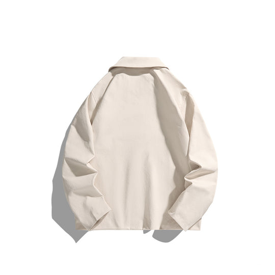 Herren leichte Freizeitjacke mit Hemdkragen, Druckknopfleiste und verdeckten Nahttaschen Shop Nory