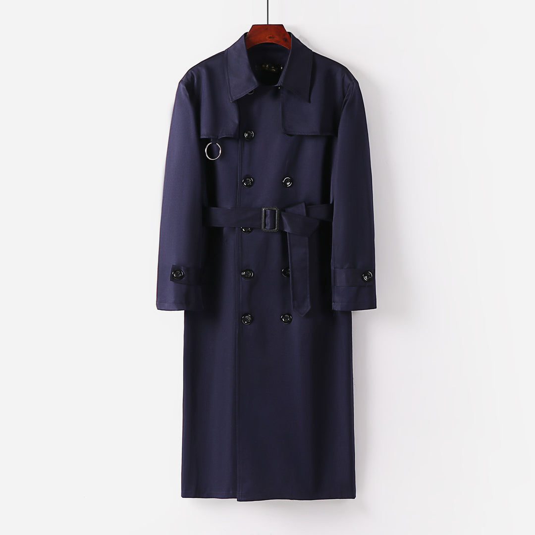 Herren Doppelreihiger Leichter Trenchcoat mit Taillengürtel Shop Nory