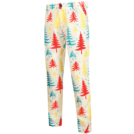 Herren Dreiteiliger Anzug mit festlichem Tannenbaum‑Print, tailliertes Sakko, Weste & Hose Shop Nory