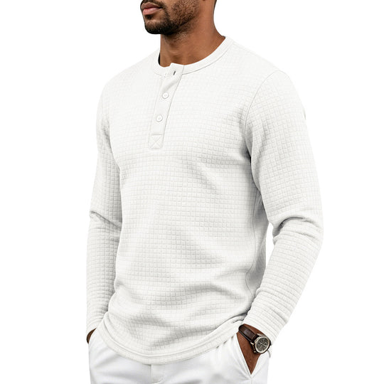 Herren Strukturiertes Waffel-Thermalshirt mit Henley-Knopfleiste und gerundetem Saum Shop Nory