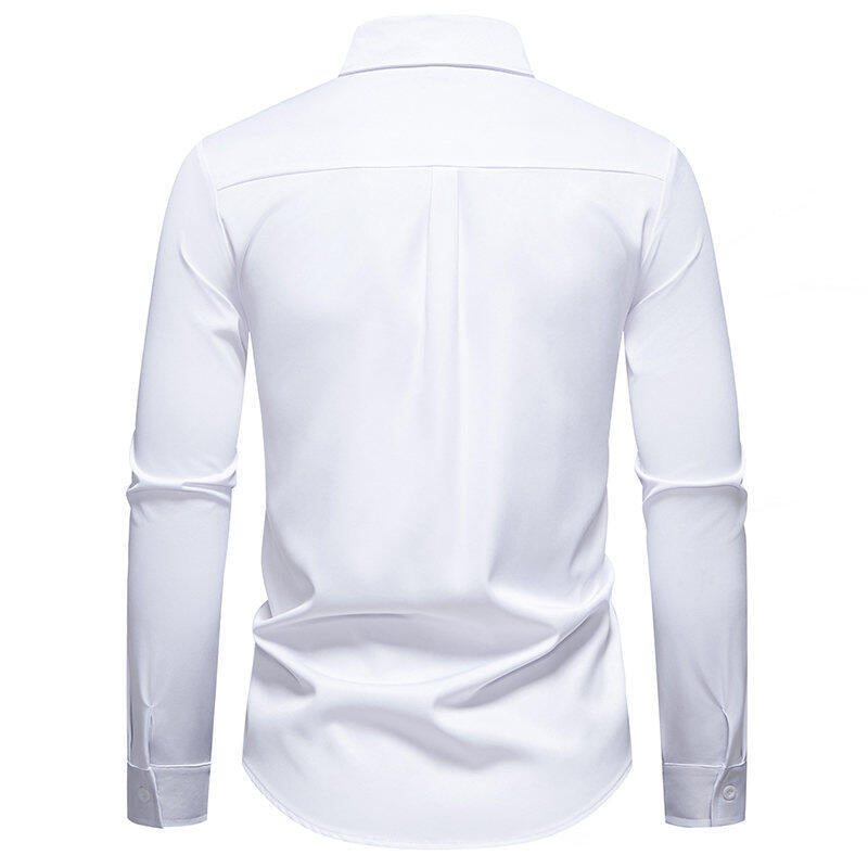 Herren Elegant besticktes Langarmhemd