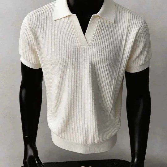 Herren Modisches Strickpoloshirt mit V-Ausschnitt Shop Nory