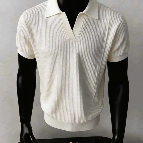 Herren Modisches Strickpoloshirt mit V-Ausschnitt Shop Nory