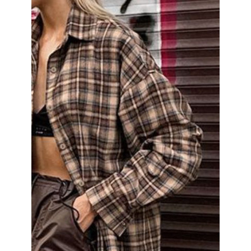 Damen Kariertes Overshirt Shopnory