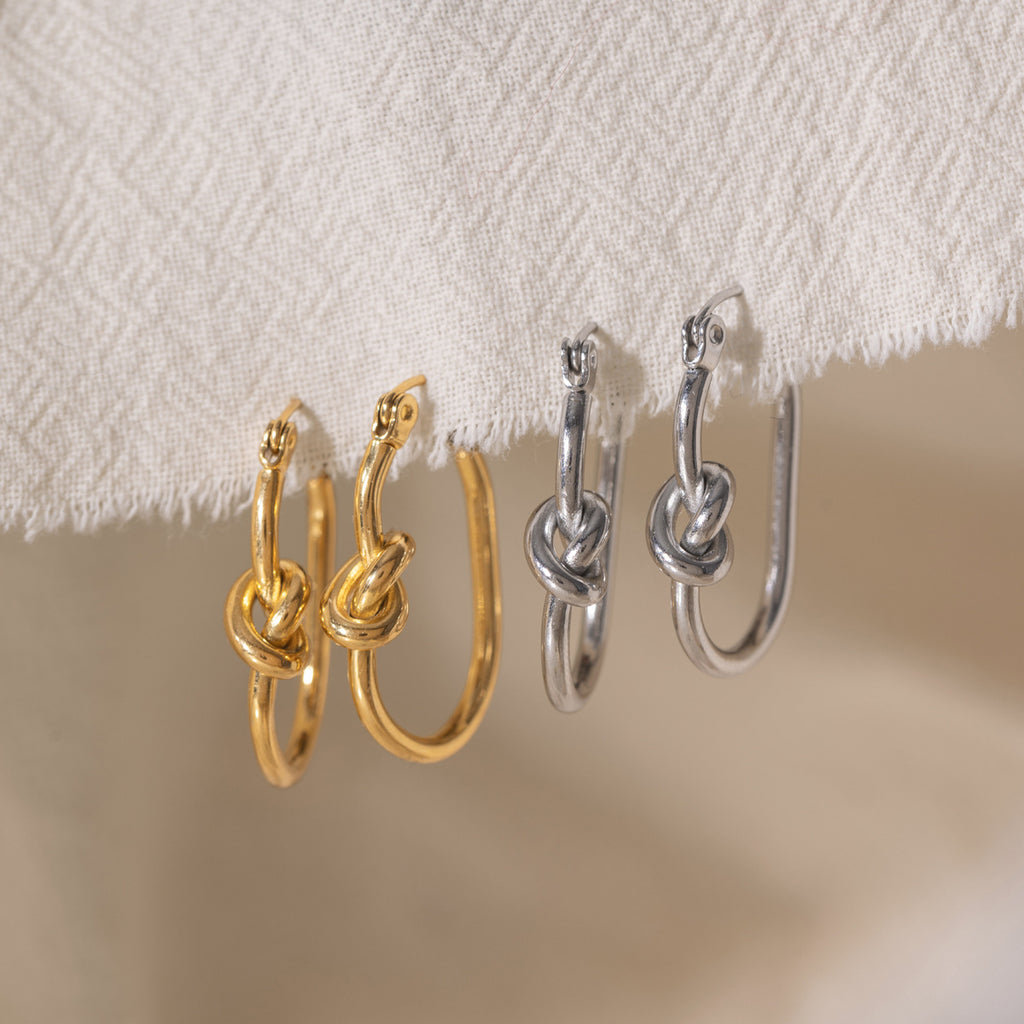 Damen Edelstahl Ohrringe mit einzigartigem Knoten-Design Shop Nory