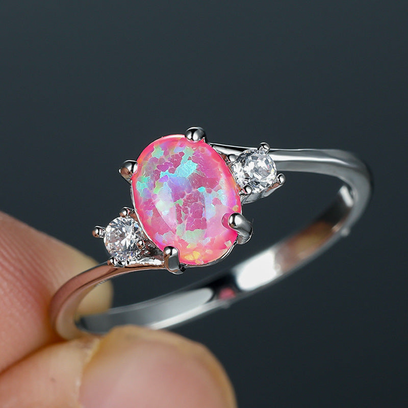 Damen Ring mit Opalstein und funkelnden Zirkonia Shop Nory